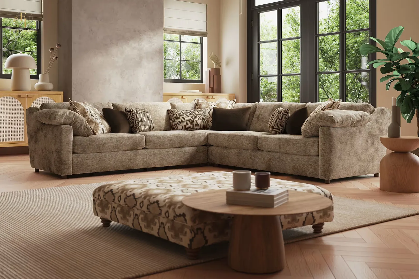 Modern Minimalist Chenille Sofa - Main Modern Minimalist Chenille Sofa - Image 1
