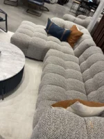 Elegant White Boucle Sofa
