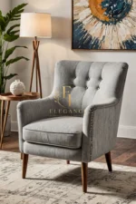 Sleek Metal Frame Armchair - Image 2