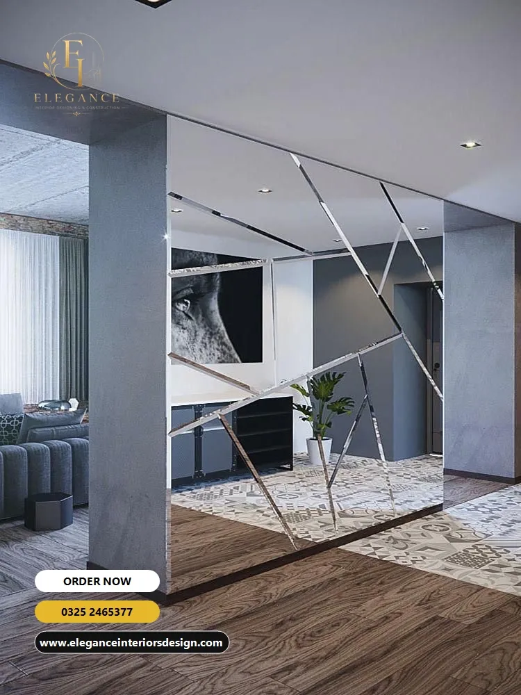 Contemporary Geometric Beveled Mirror - Main Contemporary Geometric Beveled Mirror - Image 1