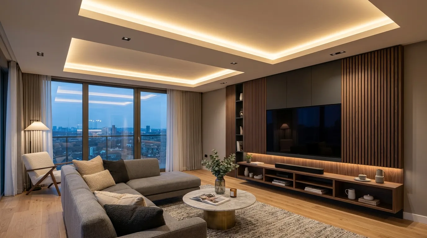modern false ceiling designs showing indirect lighting interior design trends in karachi