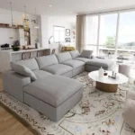 Chic Designer Linen Sofa