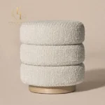 Elegant Round Leather Ottoman