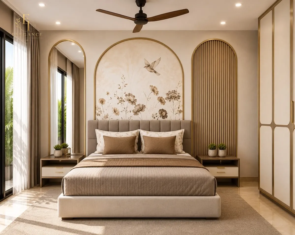 Contemporary Fabric Queen Bed - Main Contemporary Fabric Queen Bed - Image 1